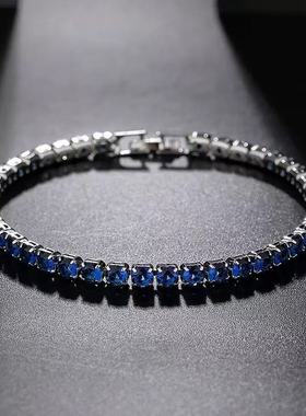 宝蓝水滴锆石爆闪女式手链轻奢精致小众气质显白高颜值送闺蜜