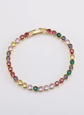 欧美新款时尚罗马水晶手链女气质镶钻满钻手链民族风饰品