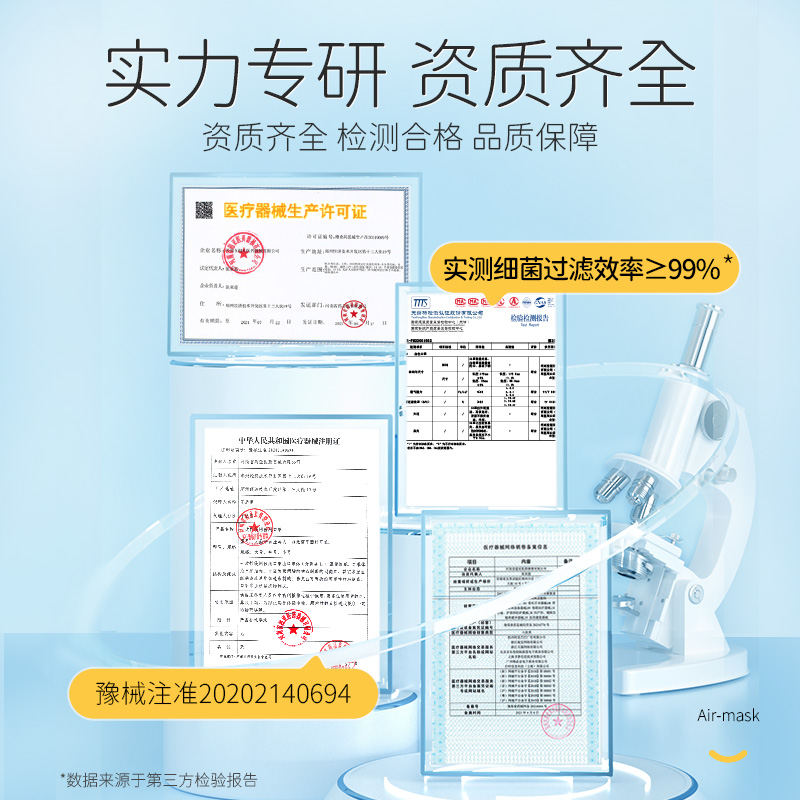 超亚医用空气口罩夏季超轻薄款透气白色儿童一次性医疗成人独立装 - 图3