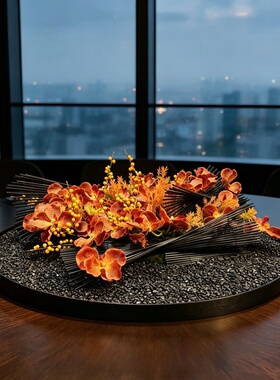 轻奢高级感餐桌转盘微景观摆花