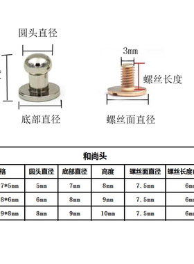 奶嘴钉铆钉和尚头黄铜圆头钉