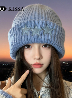 韩系女秋冬加厚保暖针织帽