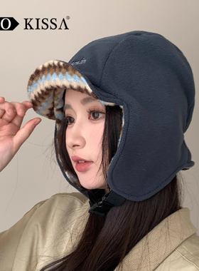 宽松大头围冬天骑车头盔内胆护耳帽女保暖中厚加绒雷锋帽男防风帽
