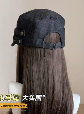 韩系复古牛仔马术帽女款显脸小
