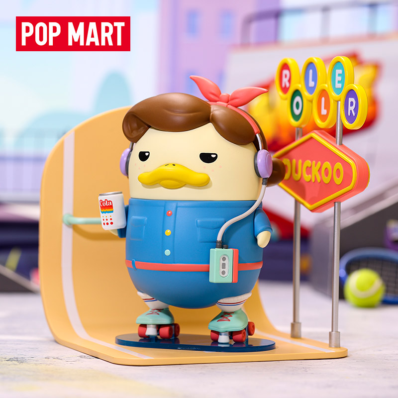 POPMART泡泡玛特 DUCKOO复古轮滑鸭子手办潮流玩具创意礼物摆件-图0