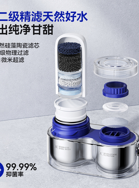德克西水龙头蓝光抑菌12级过滤