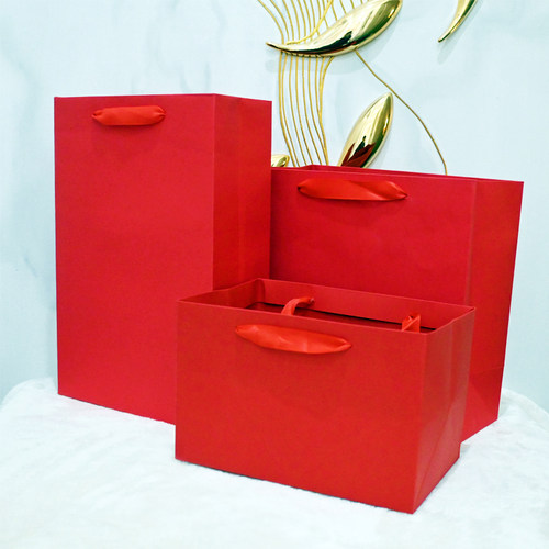 长48大红色婚庆袋子公司开业典礼元旦送礼红色袋子龙年春节喜糖袋 - 图1