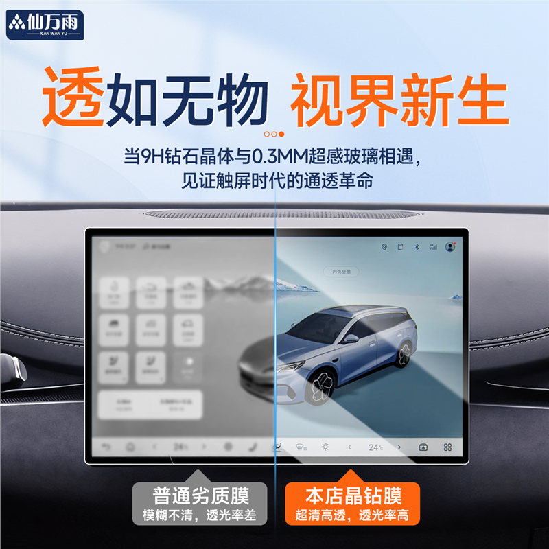 比亚迪海豹06DMI旅行版中控导航贴膜屏幕钢化膜DMI汽车内装饰用品 - 图0
