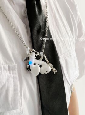 口罩链古银色小花吊坠蓝牙耳机