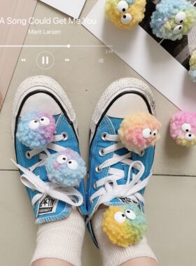 洞洞毛绒球球创意可爱冰淇淋鞋扣