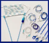 Синяя медицинская маска, беспроводной ремешок, наушники, шнурок-держатель, очки, ожерелье, bluetooth