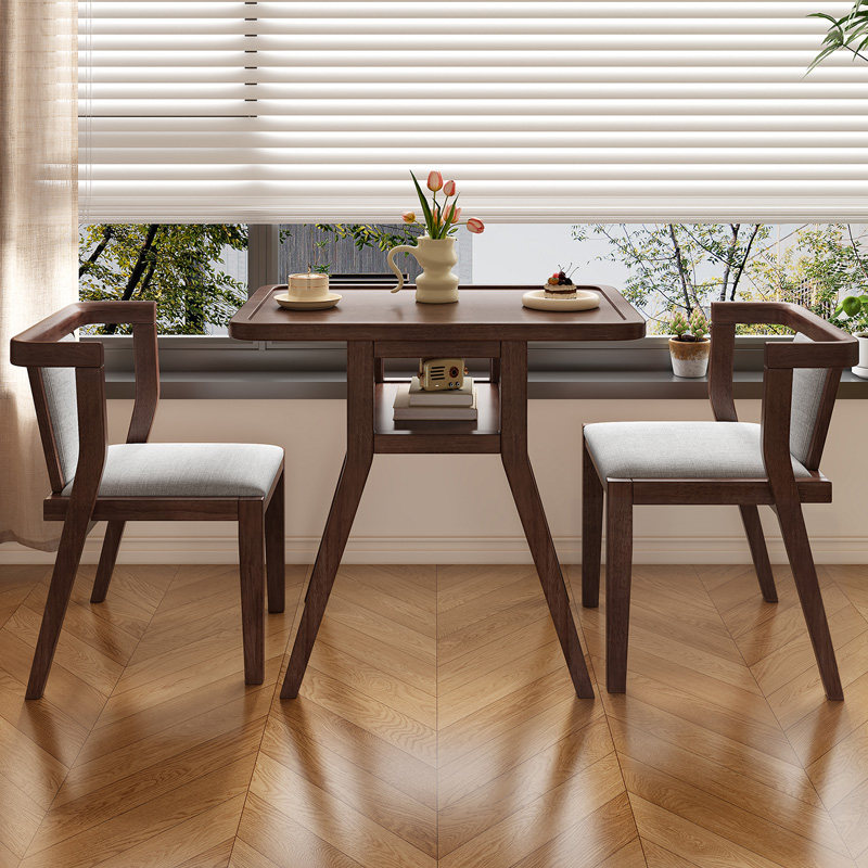 阳台休闲桌椅软包全实木小茶几一桌两椅套装小户型餐椅阳台茶桌,淘宝优惠券,粉丝福利购,淘宝优惠卷