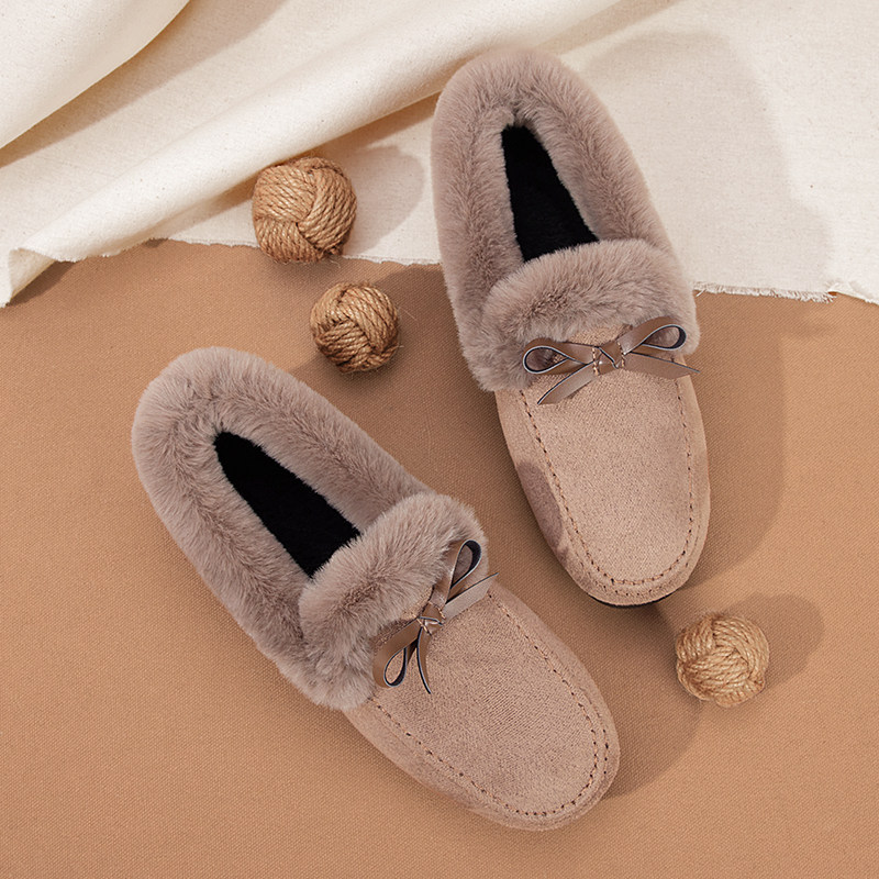 冬季老北京棉鞋女加绒加厚布鞋毛毛保暖新款防滑一脚蹬秋冬豆豆鞋,淘宝优惠券,粉丝福利购,淘宝优惠卷