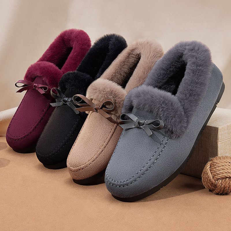 冬季老北京棉鞋女加绒加厚布鞋毛毛保暖新款防滑一脚蹬秋冬豆豆鞋,淘宝优惠券,粉丝福利购,淘宝优惠卷