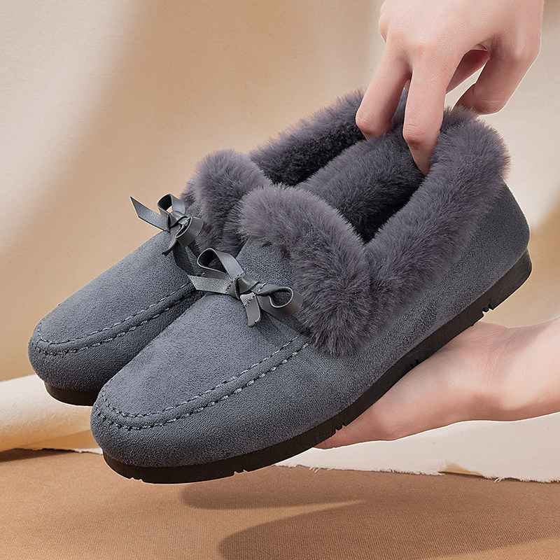 冬季老北京棉鞋女加绒加厚布鞋毛毛保暖新款防滑一脚蹬秋冬豆豆鞋,淘宝优惠券,粉丝福利购,淘宝优惠卷