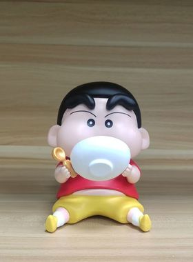 蜡笔小新鼓脸干饭小新潮流摆件