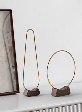 极速新中式现代极简抽象几何艺术C摆件售楼处客厅玄关样板房家居