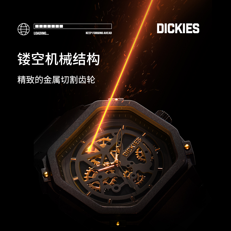 dickies旗舰店情侣款白色复古手表 dickies手表欧美腕表