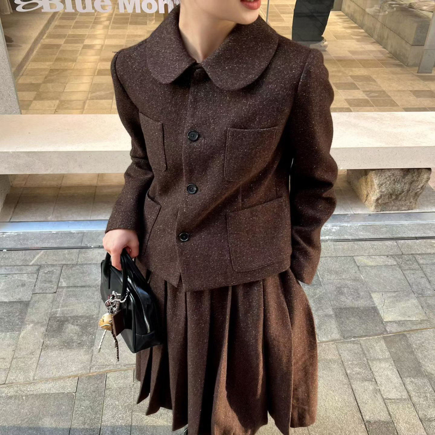 小众设计~羊毛桑蚕丝花纱毛呢外套 百褶半身裙,淘宝优惠券,粉丝福利购,淘宝优惠卷