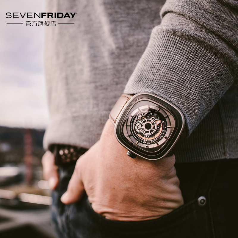 SEVENFRIDAY官方正品翻译为7个七个星期五手表机械男表P2B/01