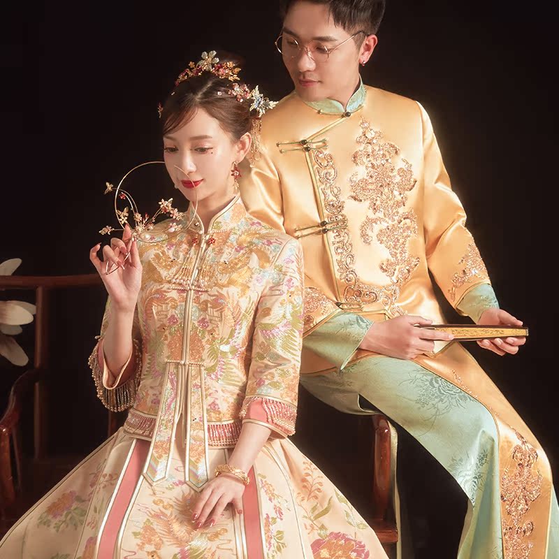 秀禾服新娘2021新款婚纱结婚礼服 人生大事旗袍