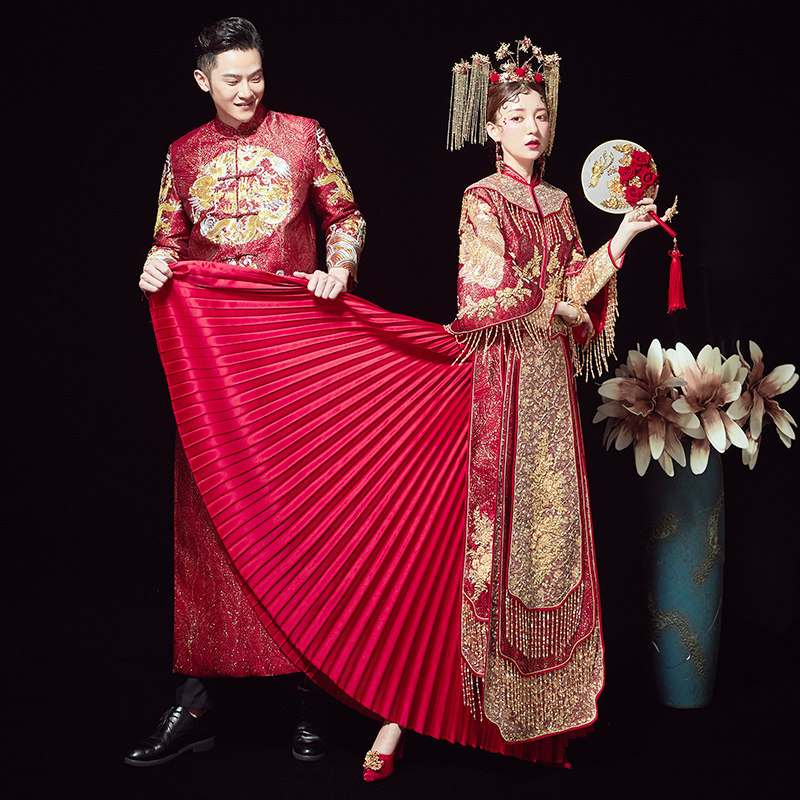 秀禾服新娘2019新款结婚古装大婚纱 人生大事旗袍