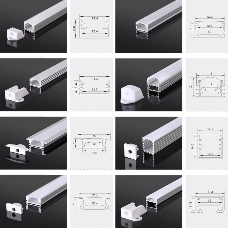 led灯带铝槽嵌入式线条灯铝型材套件展柜造型家装吊顶 U型灯槽 - 图0