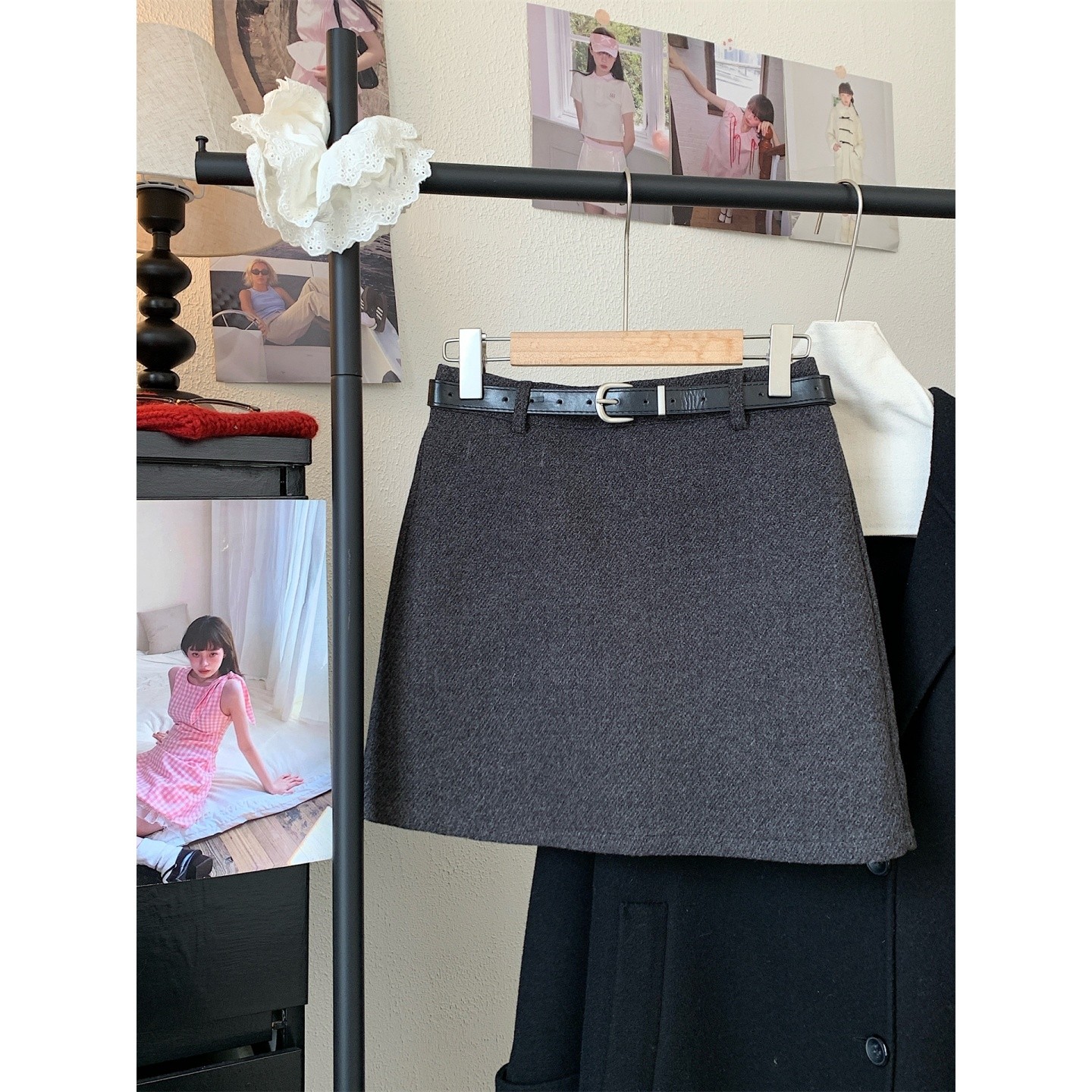 大码灰色毛呢半身裙女秋冬呢子a字裙大码小个子包臀裙防走光短裙,淘宝优惠券,粉丝福利购,淘宝优惠卷