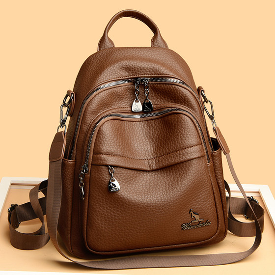 Brand genuine leather backpack large capacity soft cowhide backpack
