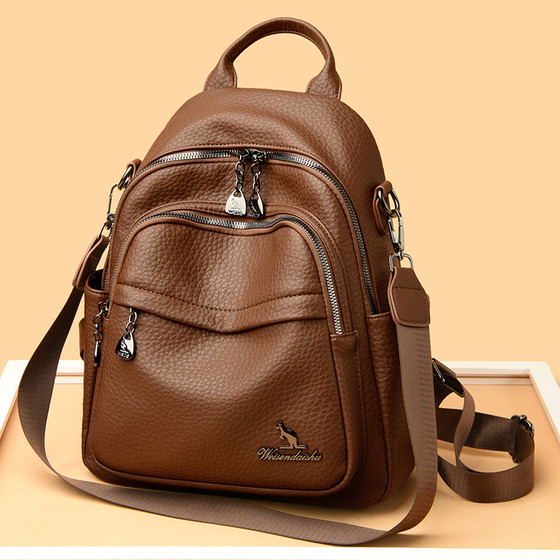Brand genuine leather backpack large capacity soft cowhide backpack