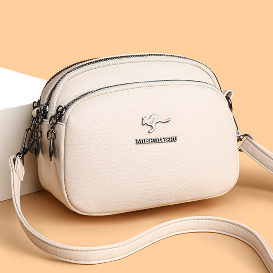 Branded genuine leather shoulder crossbody bag fashionable round bag