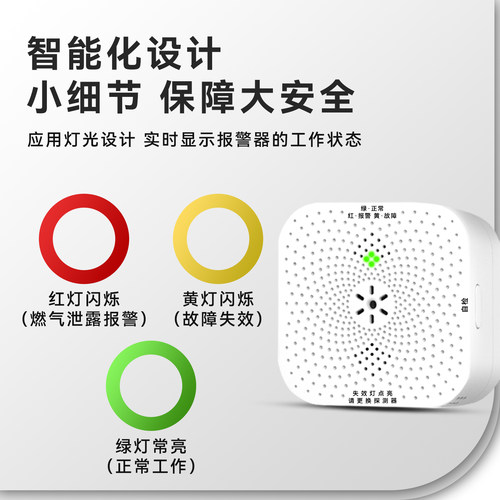 燃气泄露报警器家用餐饮厨房天然气煤炉煤气一氧化碳漏气报警 - 图1