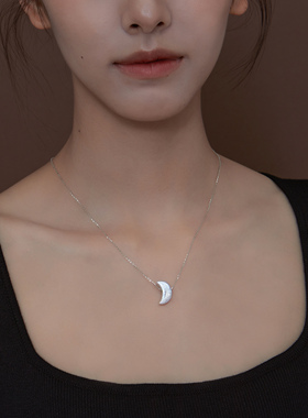 EPUU银河小月亮淡水珍珠项链女