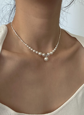 EPUU【3.0】925纯银碎银珍珠项链