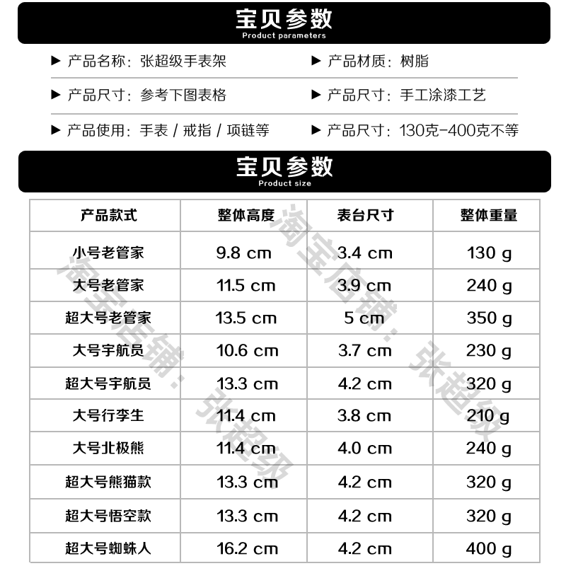 老爷爷手表台 管家表架Motif支架收纳宇航员放表托超大号创意摆件 - 图2