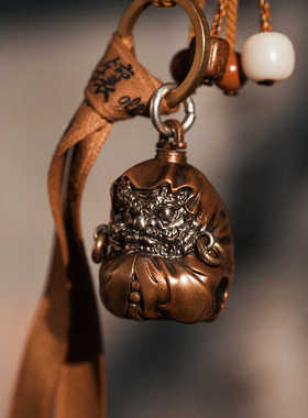 达摩铃铛黄铜铃铛吊坠汽车钥匙扣挂件男女男女原创设计