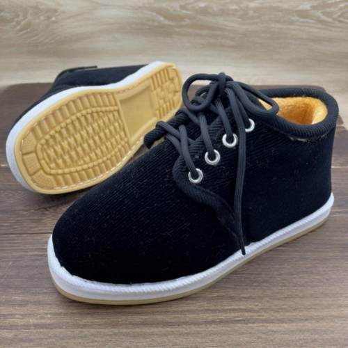 老北京布鞋冬季防寒舒适加绒保暖传统男款爸爸鞋子居家系带高帮鞋 - 图1