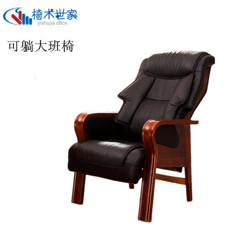 真皮老板椅可躺电脑椅家用办公椅实木牛皮大班椅子午休四脚经理椅 - 图3