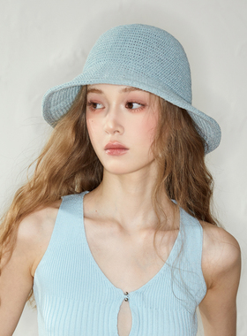 春夏显脸小遮阳大檐渔夫帽女