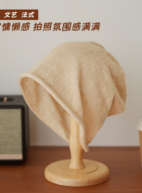 大头围亚麻透气堆堆帽男女