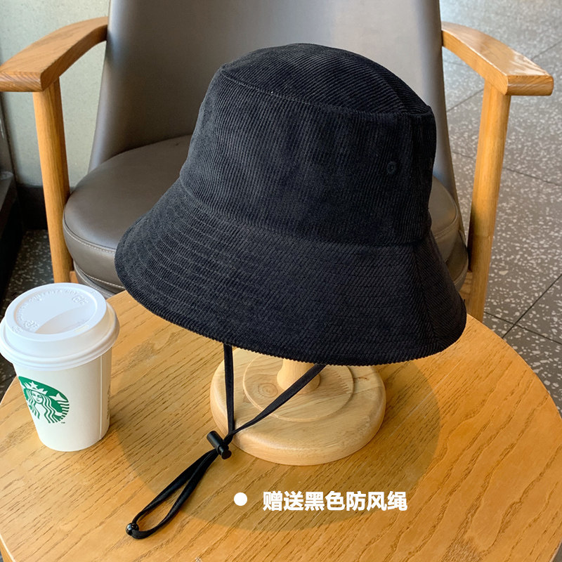 秋冬光身纯色灯芯绒渔夫帽男士大头围宽檐显脸小盆帽大脸可戴女生,淘宝优惠券,粉丝福利购,淘宝优惠卷