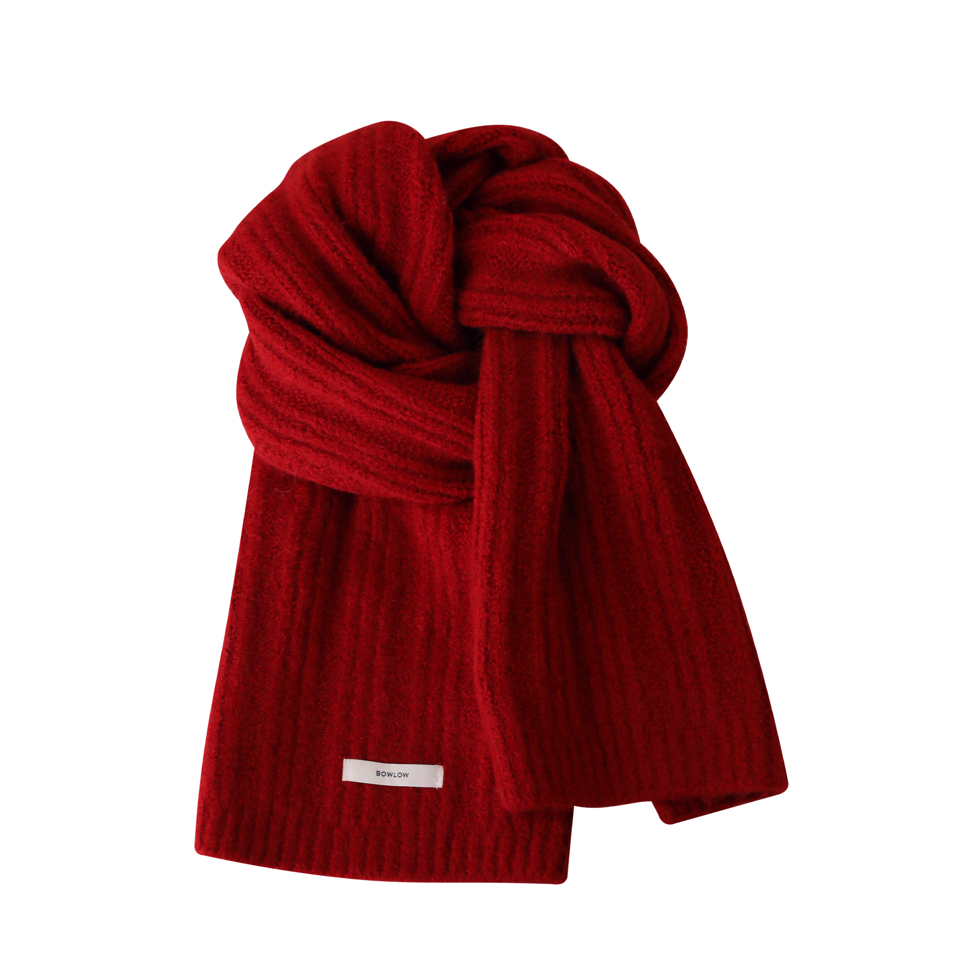 酒红色显白围巾复古加厚学院风针织毛线秋冬季搭配氛围感女生围脖 - 图3