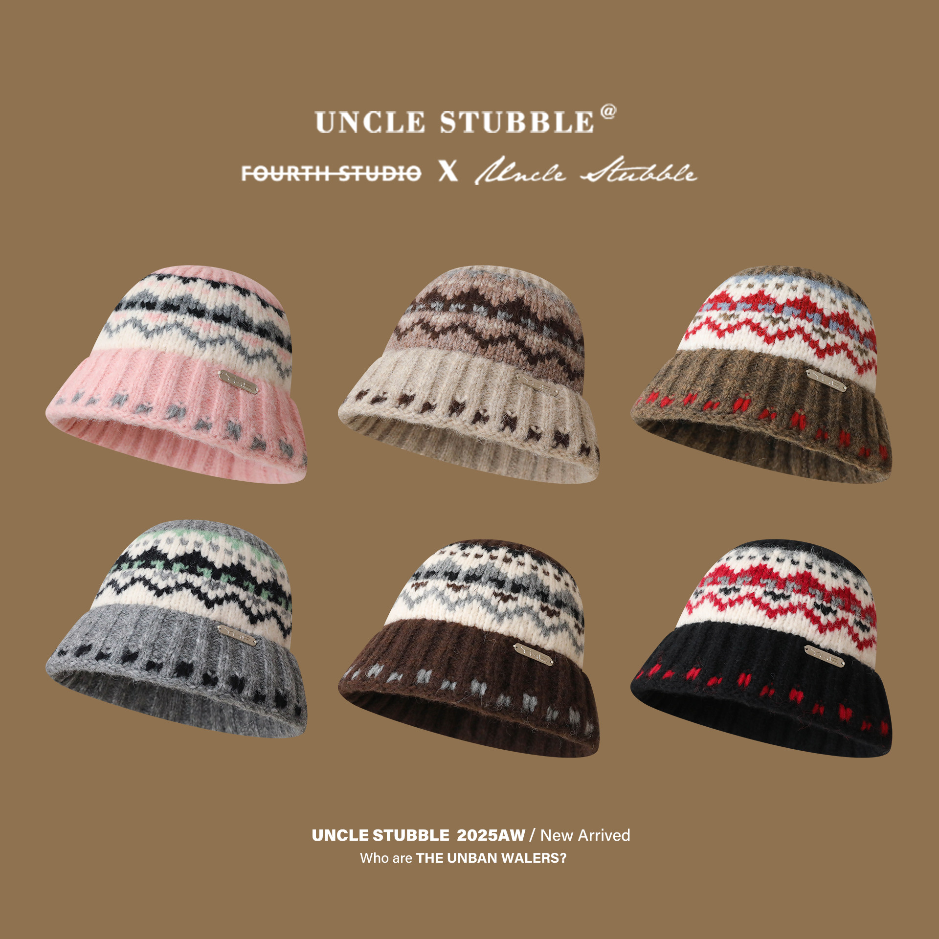 费尔岛风提花渔夫帽男女秋冬复古氛围感针织帽防风保暖盆帽显脸小,淘宝优惠券,粉丝福利购,淘宝优惠卷