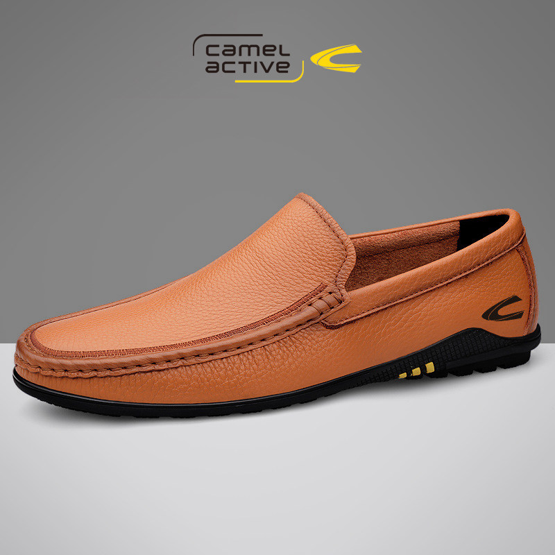 德国骆驼动感男鞋秋季真皮豆豆鞋商务休闲皮鞋懒人驾车鞋软皮软底,淘宝优惠券,粉丝福利购,淘宝优惠卷