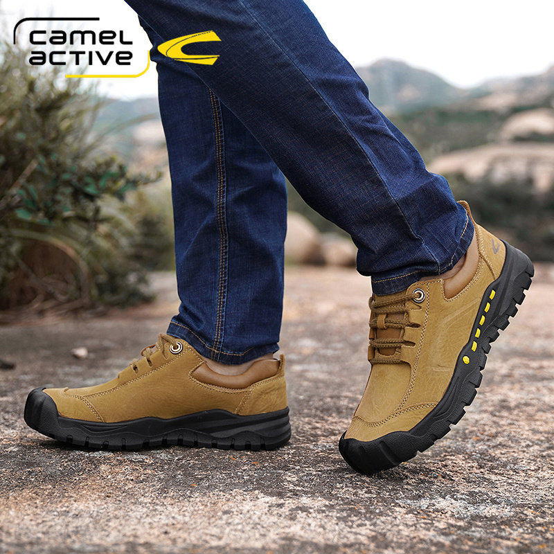德国骆驼动感男鞋春季秋皮鞋户外休闲鞋真皮牛皮防滑登山徒步工装,淘宝优惠券,粉丝福利购,淘宝优惠卷