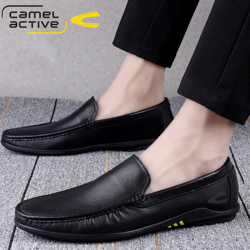 德国骆驼动感男鞋秋季真皮豆豆鞋商务休闲皮鞋懒人驾车鞋软皮软底,淘宝优惠券,粉丝福利购,淘宝优惠卷