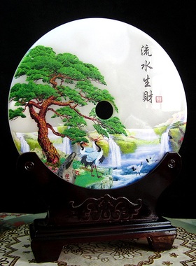 天然玉石平安扣摆件客厅玄关