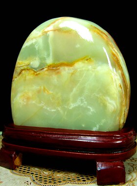 保真天然玉石泰山石聚气摆件