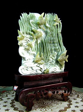 天然原石雕刻岫岩玉金玉满堂