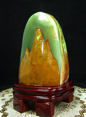 天然玉石原石新疆青玉摆件